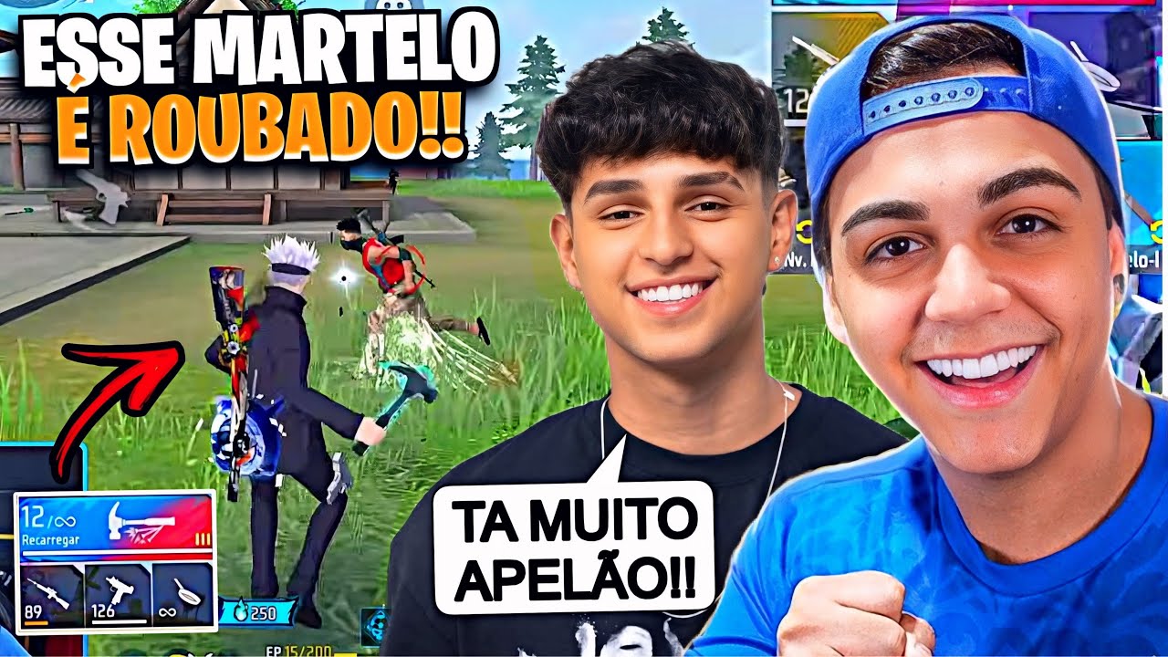 NOBRU JOGOU COM O NOVO MARTELO APELÃO DO FREE FIRE! FREITAS TESTOU ATUALIZAÇÃO! FIM DO JOGO? React