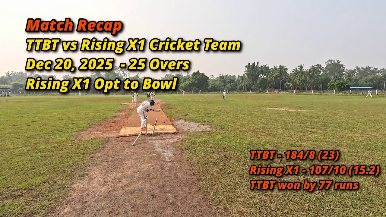 TTBT vs Rising X1 Cricket Team🏏 | Match Recap | Dec 20, 2025