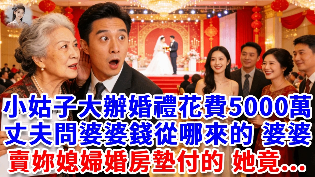 小姑子大辦婚禮花費5000萬，丈夫問婆婆錢從哪來的，婆婆笑著説：妳媳婦陪嫁婚房賣了墊付的，她條件好理應幫襯！她竟不知...#思妤說故事#為人處世#生活經驗#情感故事#晚年哲理#說故事#完結文#原創故事