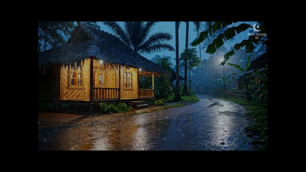 Calming Rain Sounds Around a Forest House  | Sleep Peacefully All Night🌧️ | Rain Haven ID