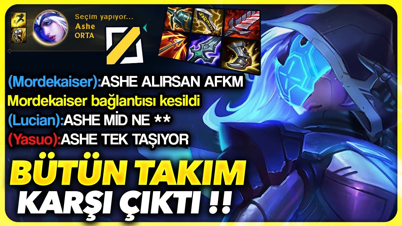 MONTAJLI VİDEO !! ASHE MİD !! BANA GÜVENMEDİ OYUNDAN ÇIKTI !! EFSANE 4V5 !! | Ogün Demirci