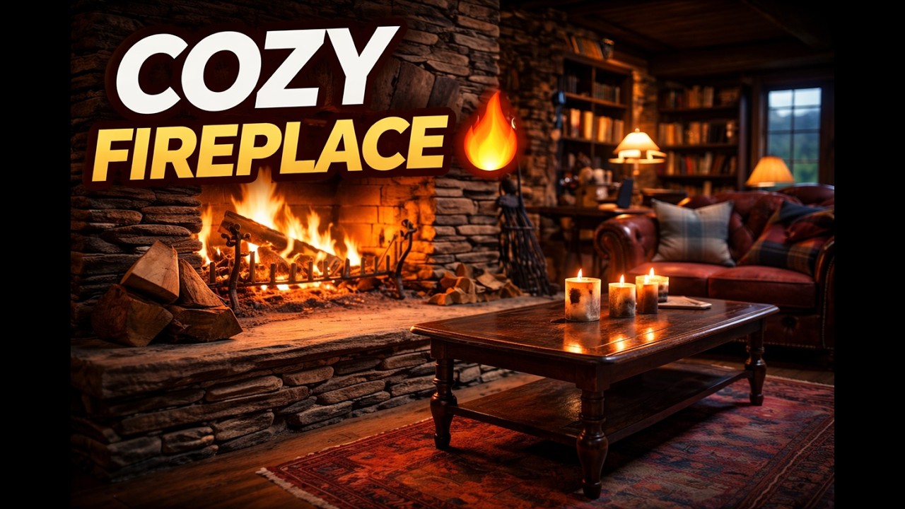 Cozy Fireplace Sounds 🔥 4K Crackling Fire for Sleep, Relaxation & Study