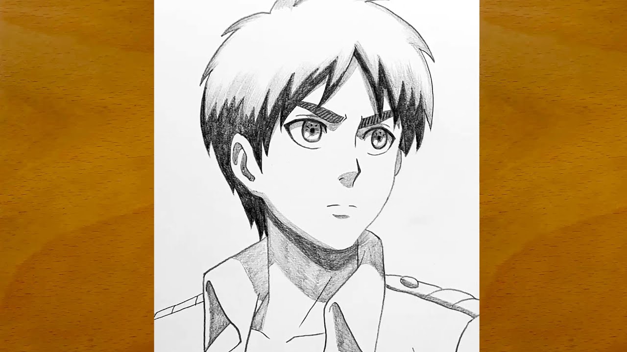Eren Yeager drawing from Attack on Titan || Step by step anime art || Anime sketch tutorial