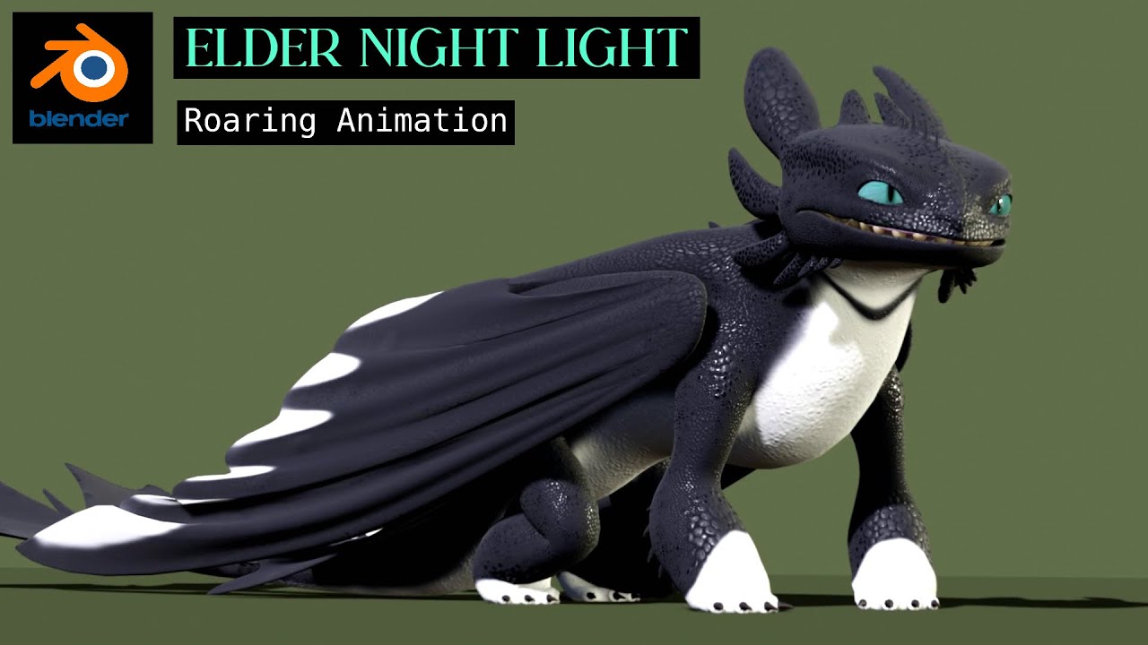 Elder Night Light Roaring | Blender 3D Animation