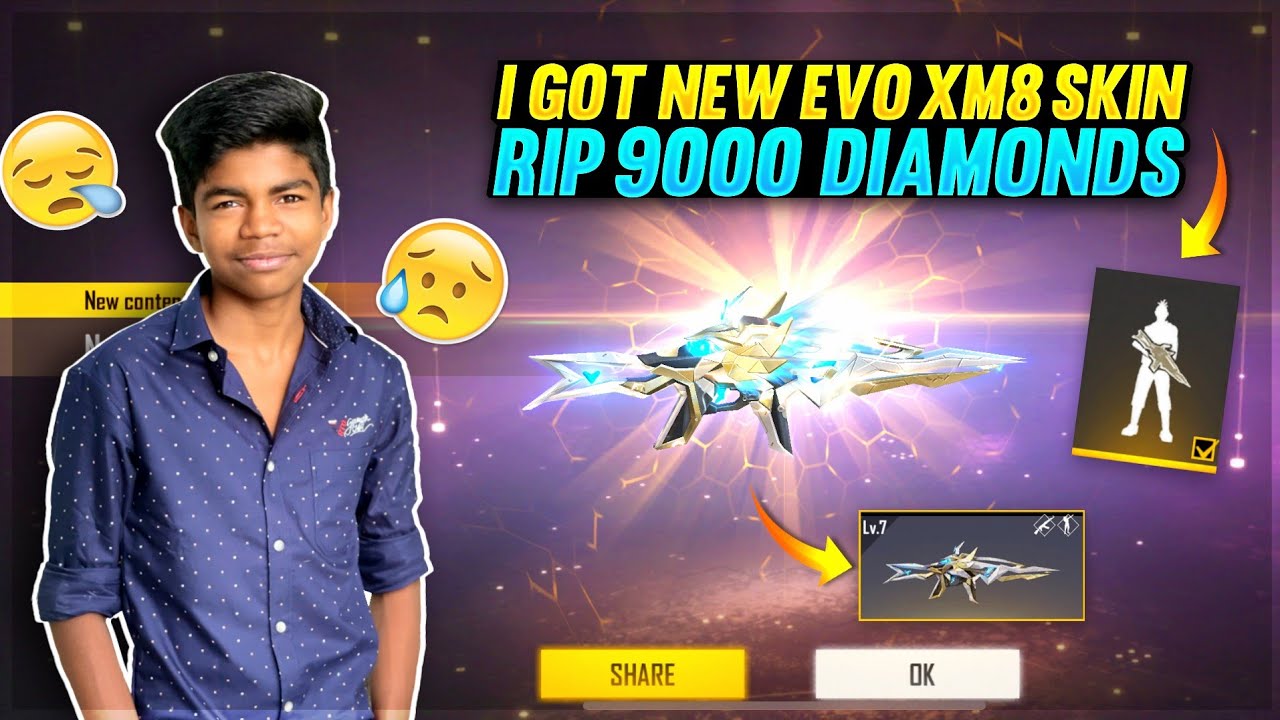 😭😭RIP 9000 DIAMONDS 😭😭💥😱I Got New Evo Destiny Guardian Xm8 Skin 🤑💥How To Get New Evo Xm8 Gun Skin😍