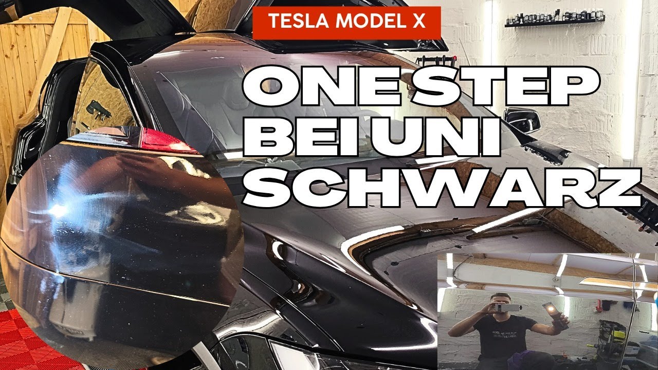 Klappt es? Weichen Tesla Lack One Step polieren.