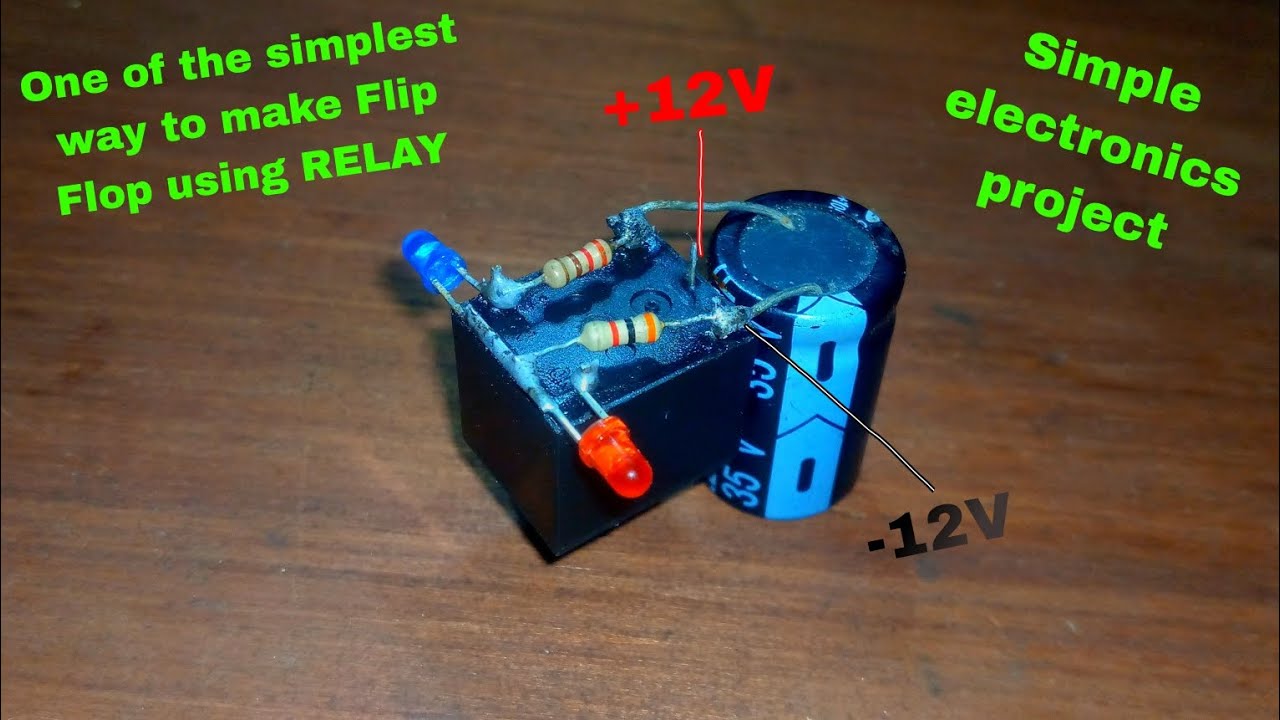 One of the Simpliest way to make Flip Flop using RELAY #flipflops #electronic #diyprojects