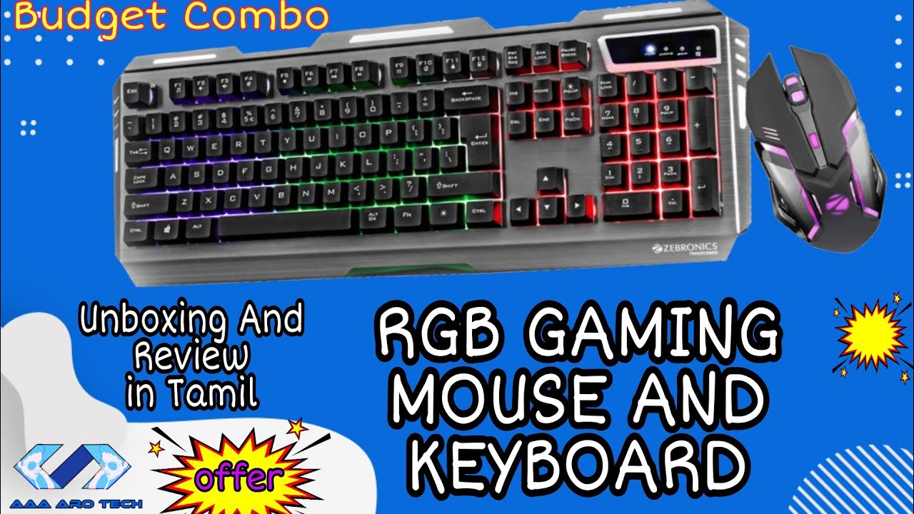 Budget RGB Keyboard and Mouse Combo  Unboxing In Tamil | RGB keyboard unboxing | For  Budget Gamers|