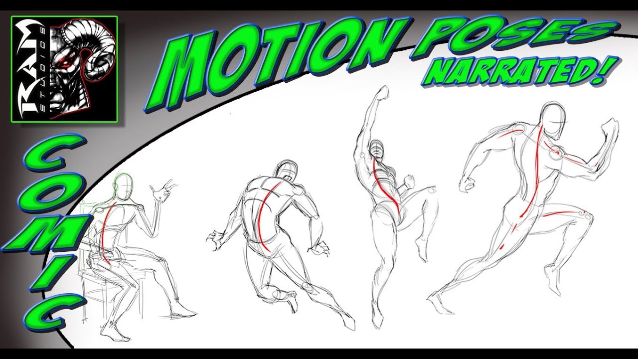 How To Draw - Gestures and Motion - in a Comic Book Art Style - Tutorial - Narrated