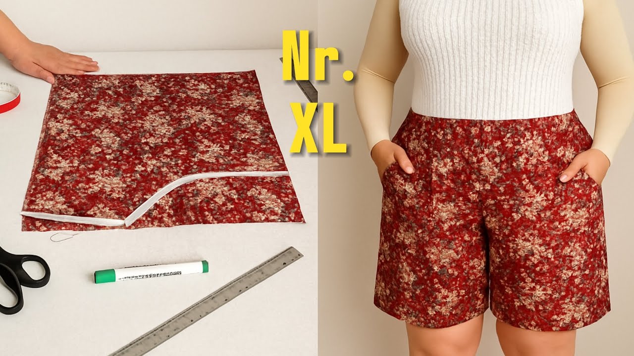 Uszyj sam! Luźne szorty z kieszeniami (rozmiar XL)