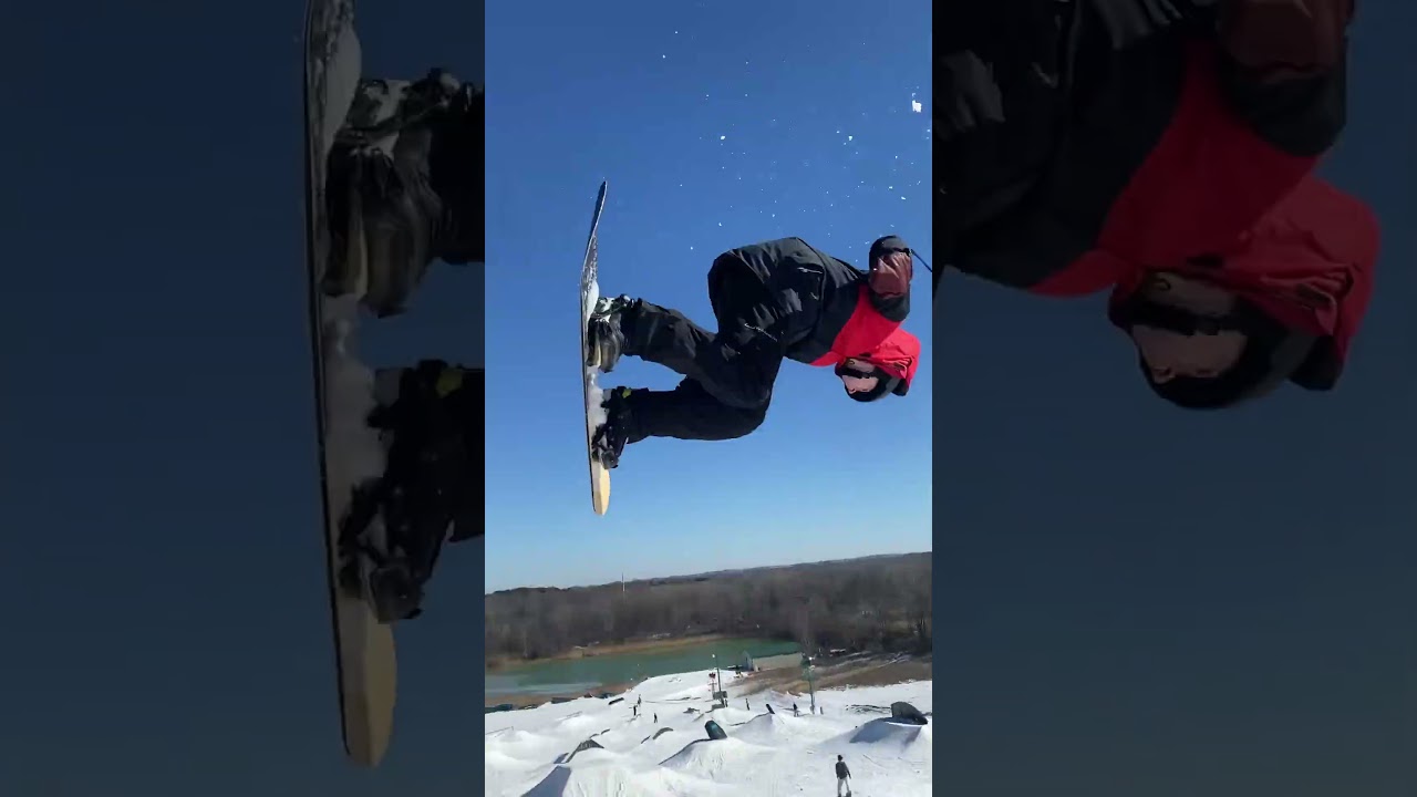 Backside 720 over the filmed 🤯 🏂 pine knob 