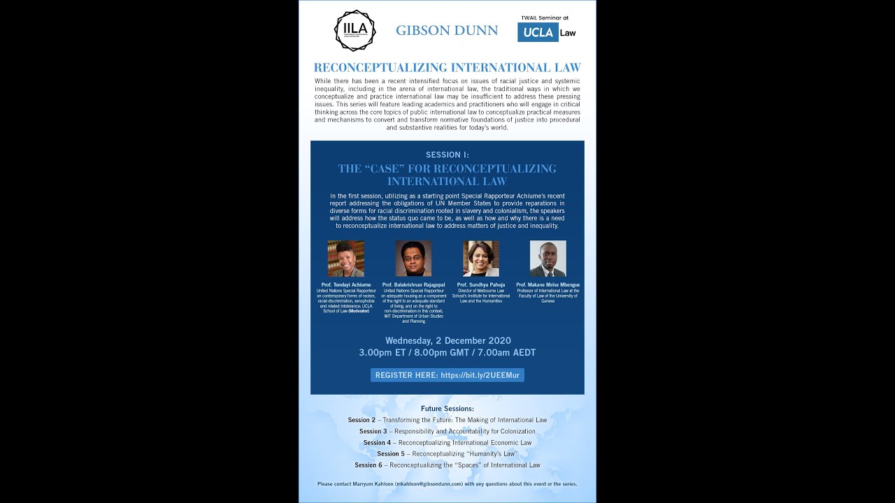 Reconceptualizing International Law (Panel 1): The Case for Reconceptualizing International Law