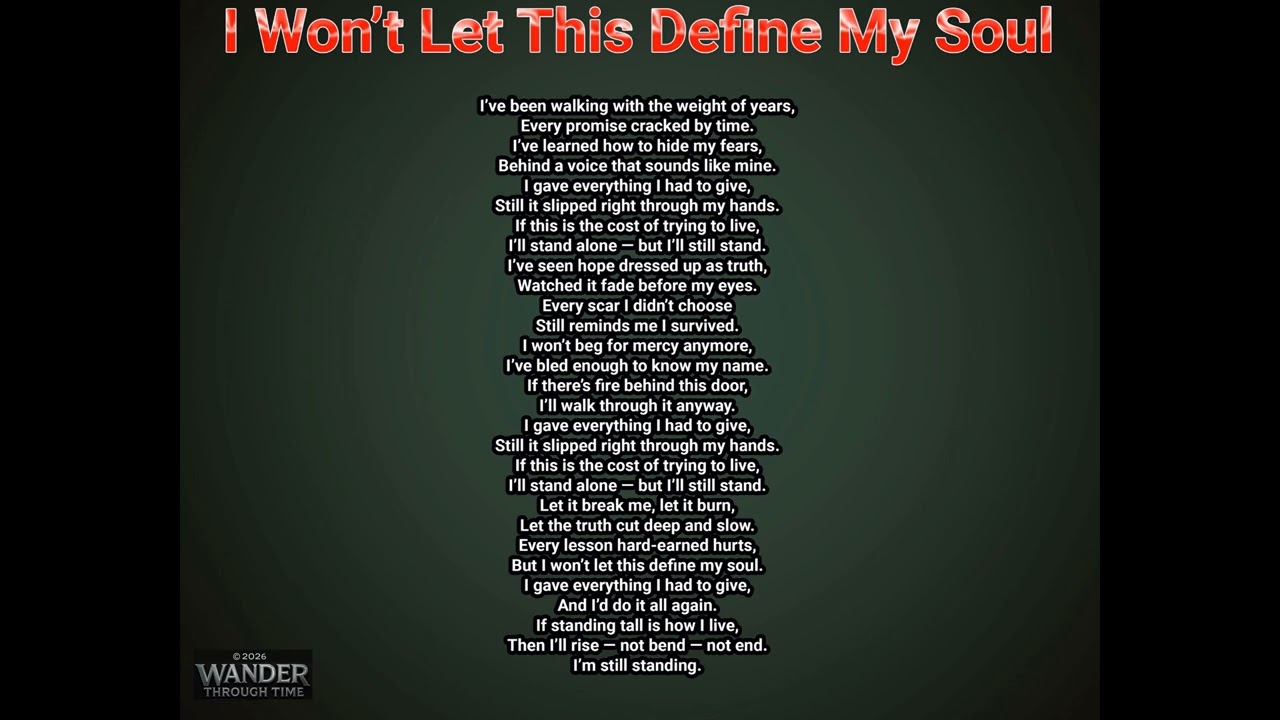 I Won't Let This Define My Soul nv