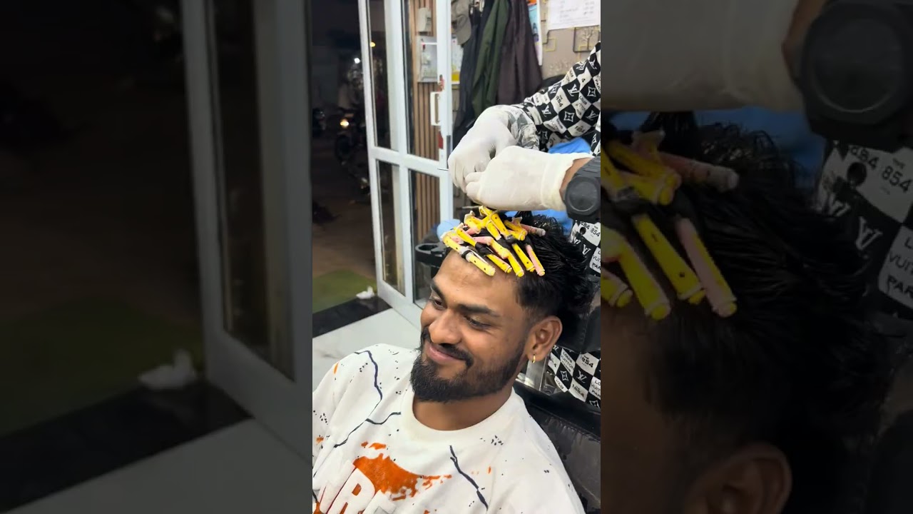 Curly hairstyle, trending boys, curly hair for boys poming hair kahan Hai?#talibbarber #beard #yt