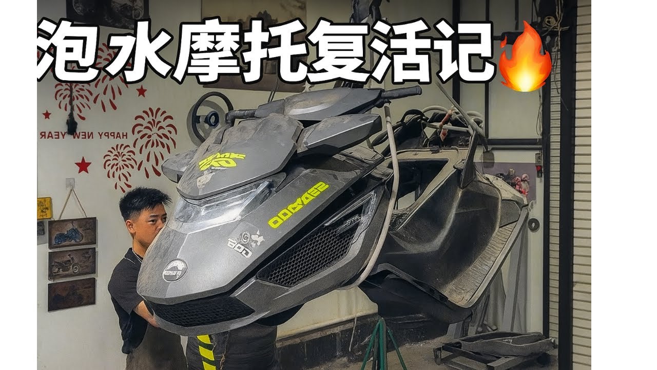 捡漏沉船的庞巴迪水上摩托，发动机泡水翻修后重生！