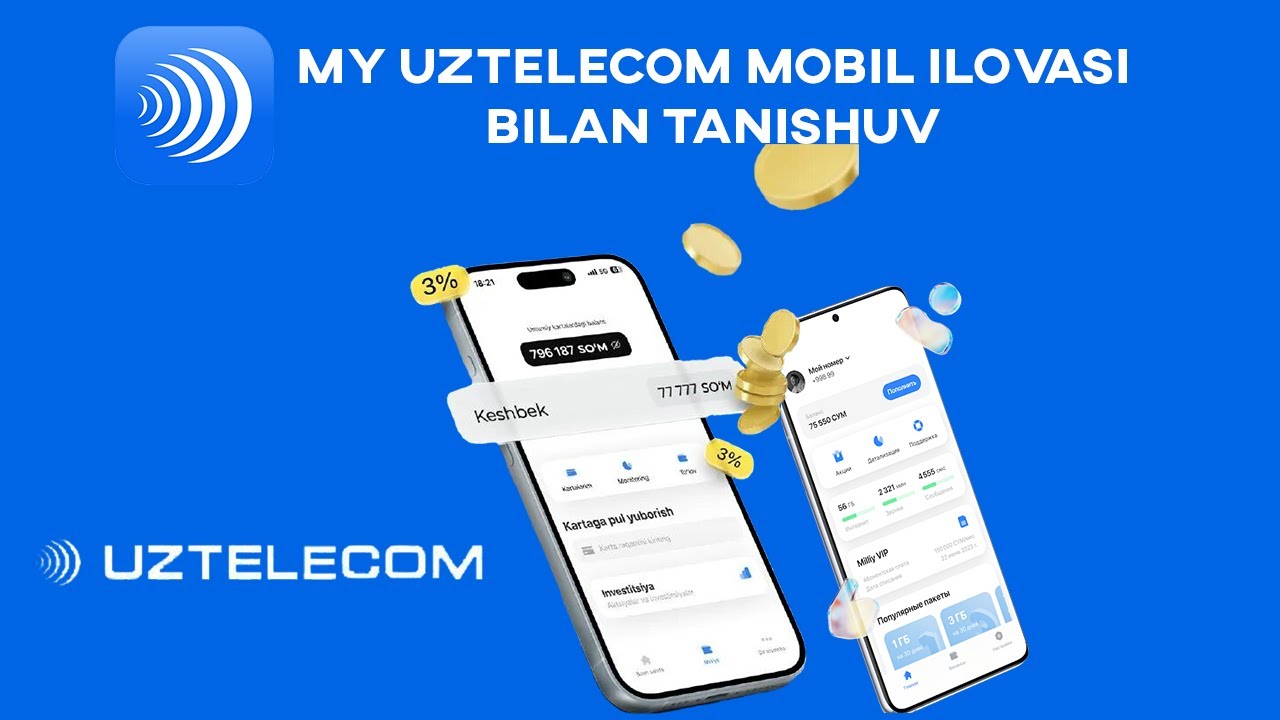 My Uztelecom mobil ilovasi imkoniyatlari bilan tanishamiz.