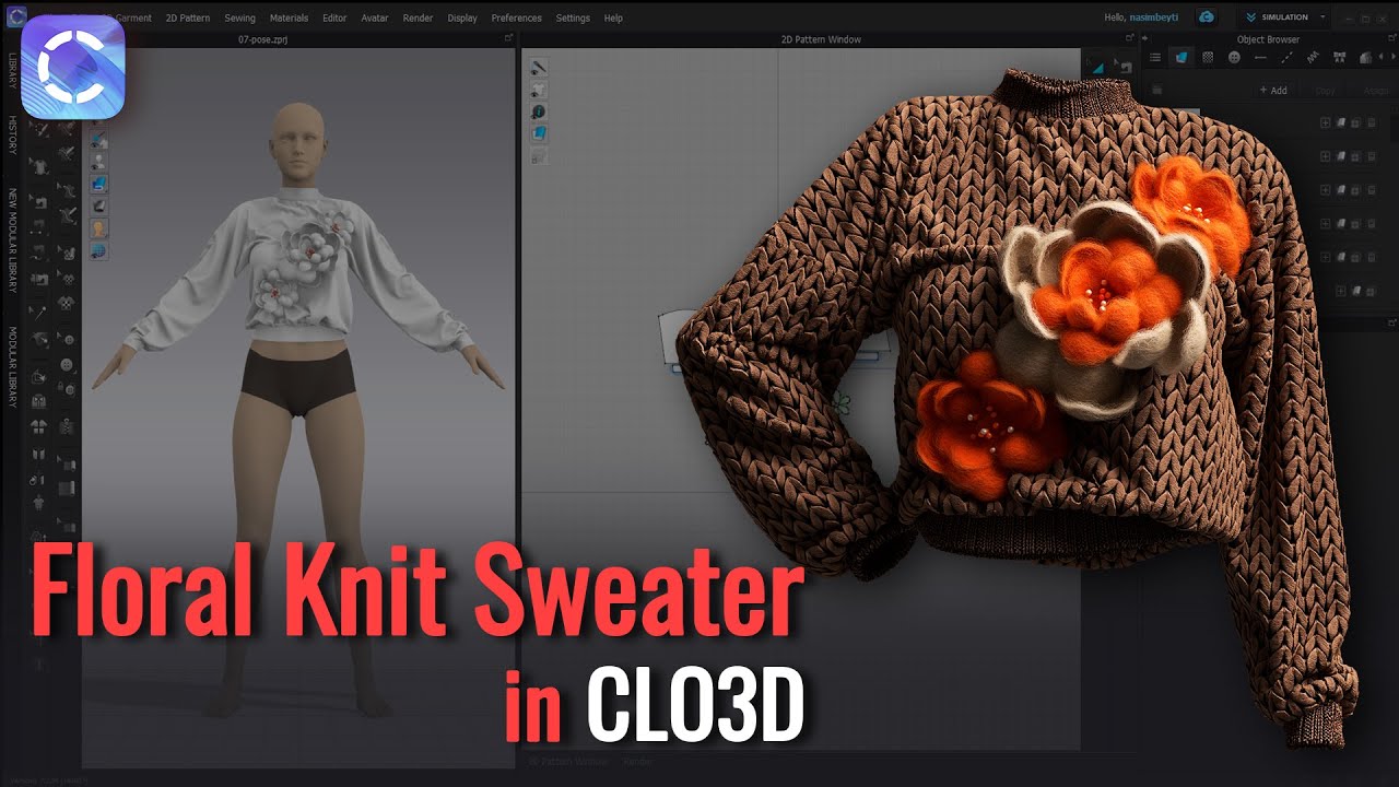 How to Create Floral Knit Sweater in CLO3D