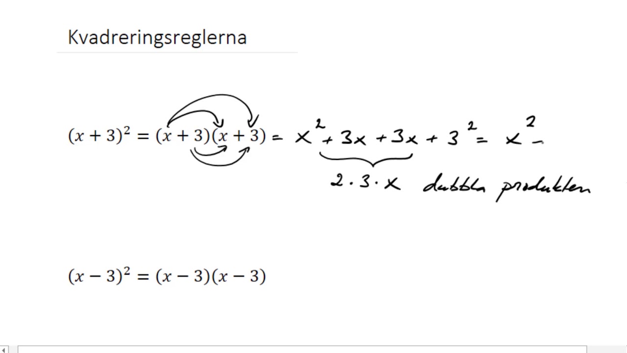 Matematik 2abc: Algebra - Konjugatregeln och kvadreringsreglerna