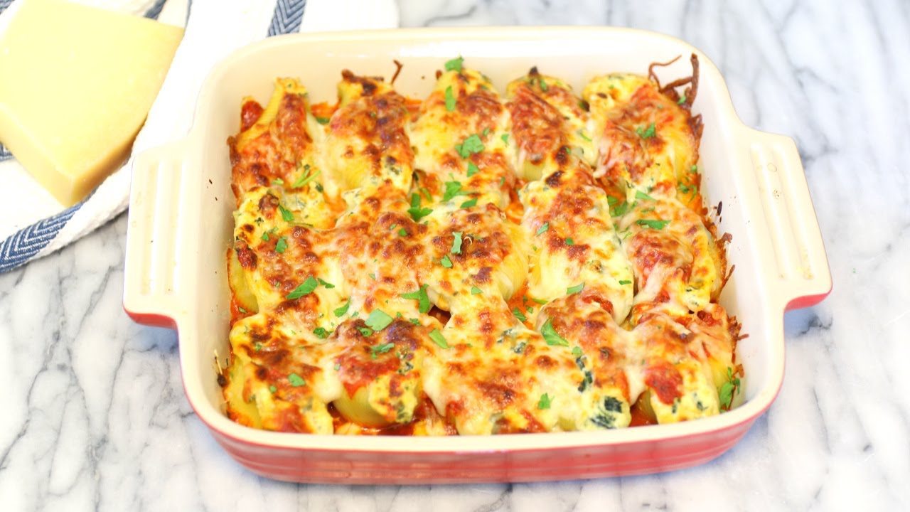 Spinach and Ricotta Stuffed Shells