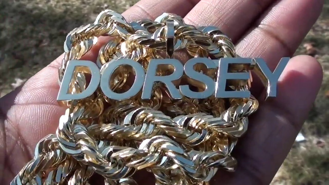 REVIEW of JACOJE Jewelry, 7mm ROPE CHAIN and Large Custom Script Pendant 14k