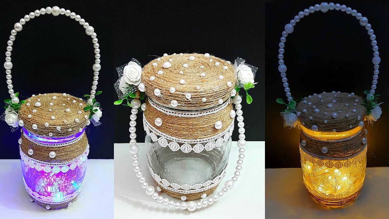 Lantern made with jar & jute rope| Best out of waste home decoration ideas