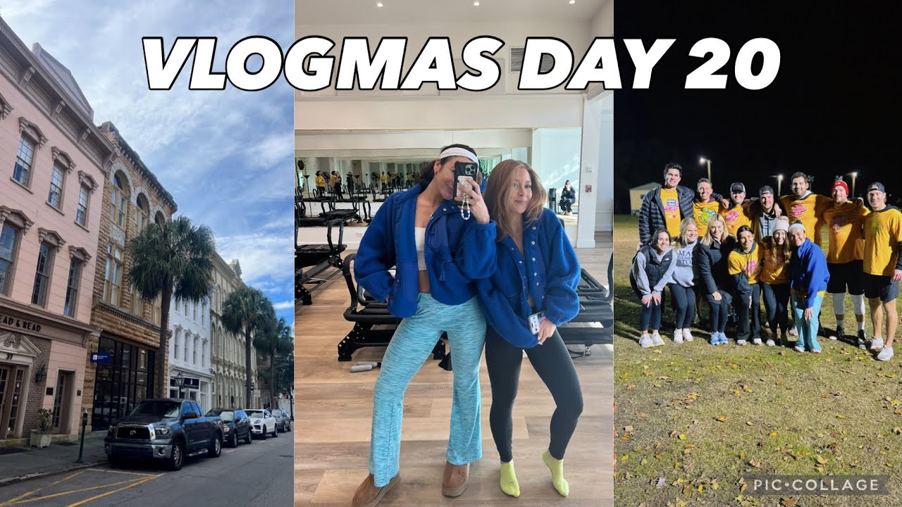 VLOGMAS DAY 20 | pilates, shopping for adopt a family, therapy, kickball game!