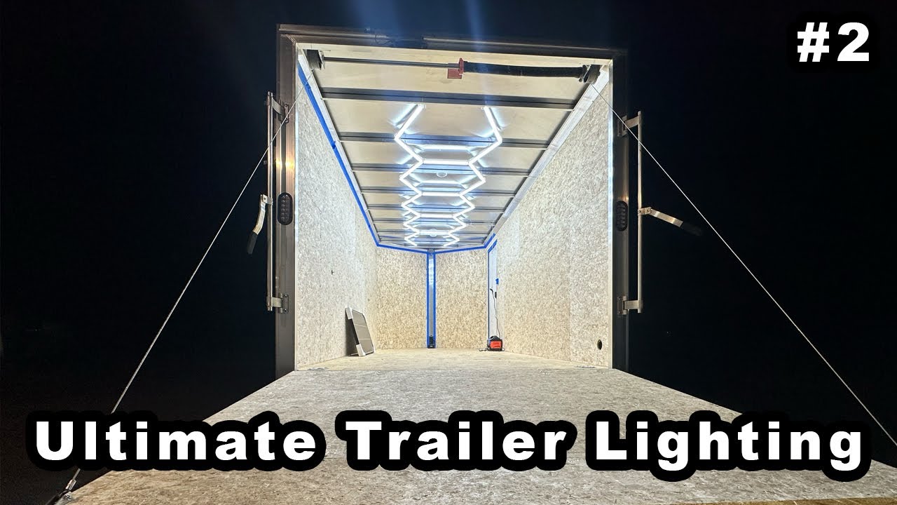 Coolest Trailer Lighting! Hexagon Garage Lights -  Ultimate Trailer Build #2