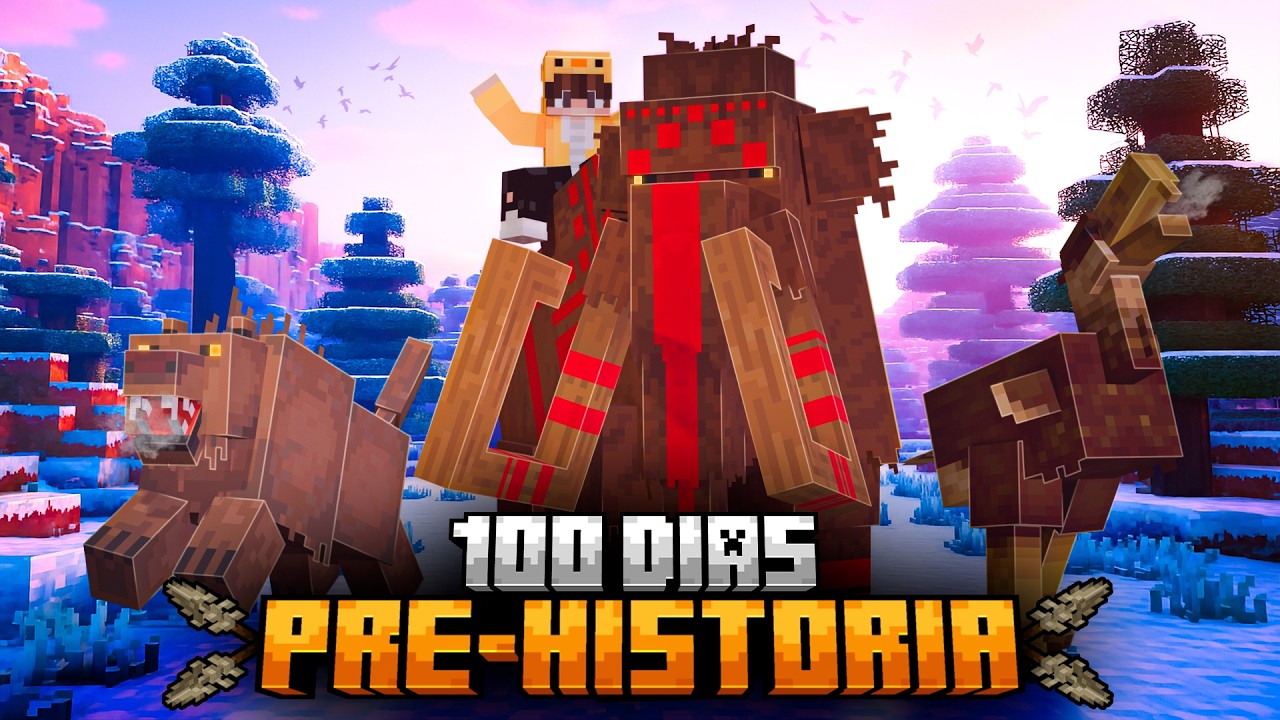 SOBREVIVENDO 100 DIAS NA PR&Eacute;-HIST&Oacute;RIA NO MINECRAFT (10.000 A.C)