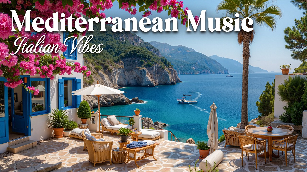Italian Vibes & Mediterranean Music - 1+ Hours Scenic Amalfi Coast & Lake Como Relaxation 4K
