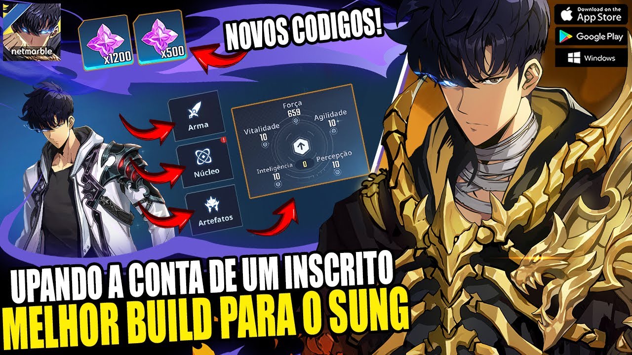 MELHOR BUILD PARA O SUNG! UPANDO A CONTA DE UM INSCRITO EP3! NOVOS CODIGOS! SOLO LEVELING ARISE