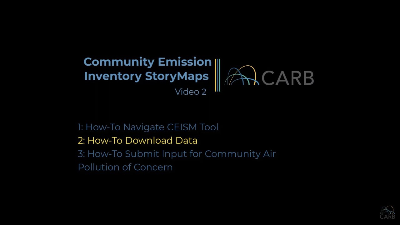 StoryMaps Tutorial: Download/Share Community-scale emissions inventory data, web mapping application