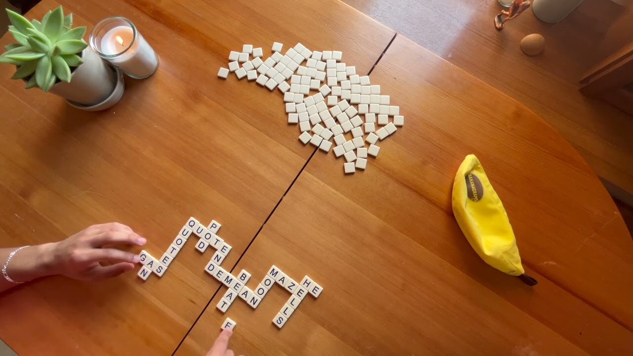 Relaxing Bananagrams by Myself (ASMR)
