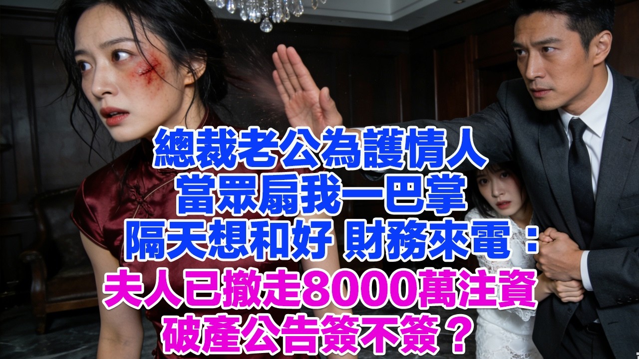 總裁老公為護情人當眾扇我一巴掌隔天想和好 財務來電：夫人已撤走8000萬注資破產公告簽不簽？#正能量 #故事分享 #生活經驗 #情感
