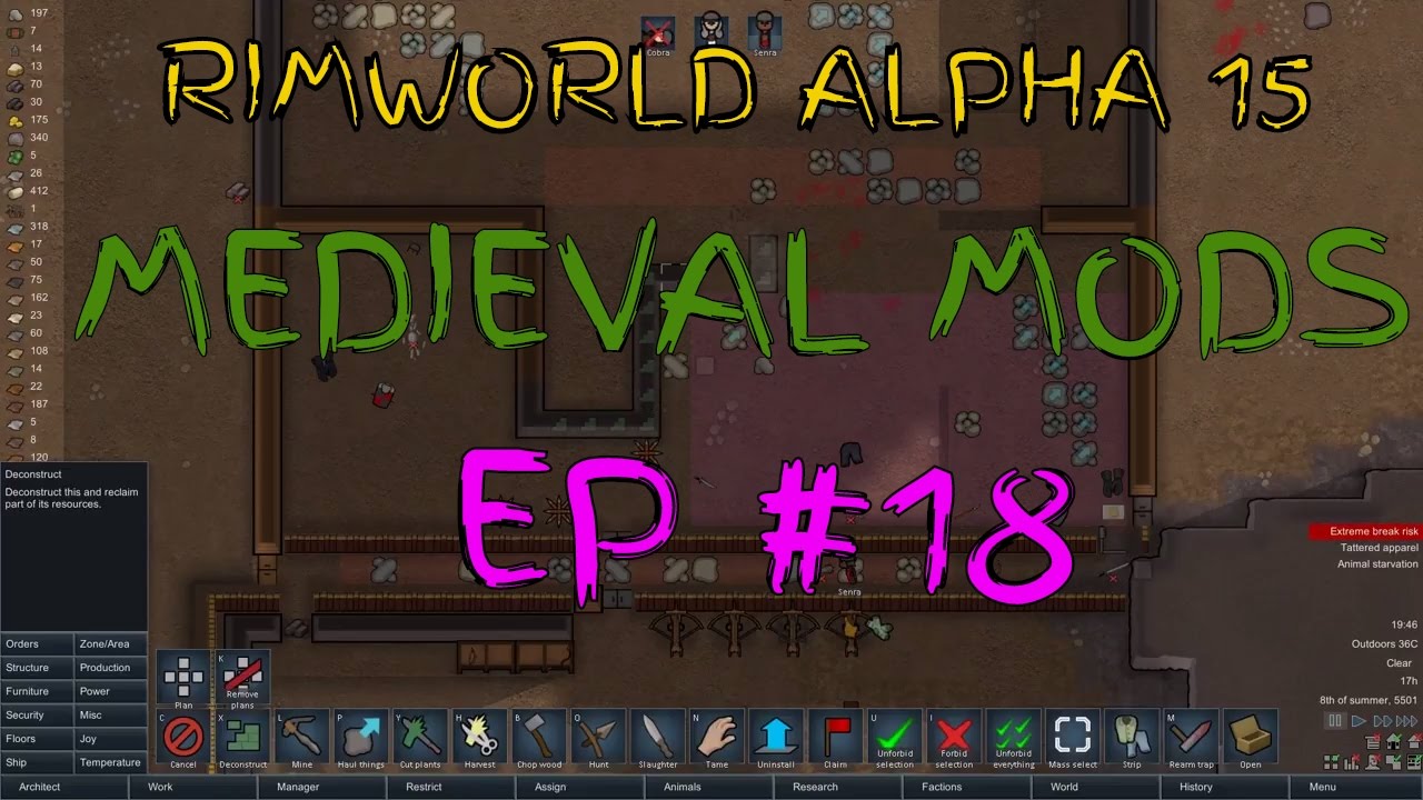 Rimworld alpha 15 modpack -  EP #18 -  Everyone is dead -  Rimworld Medieval mod