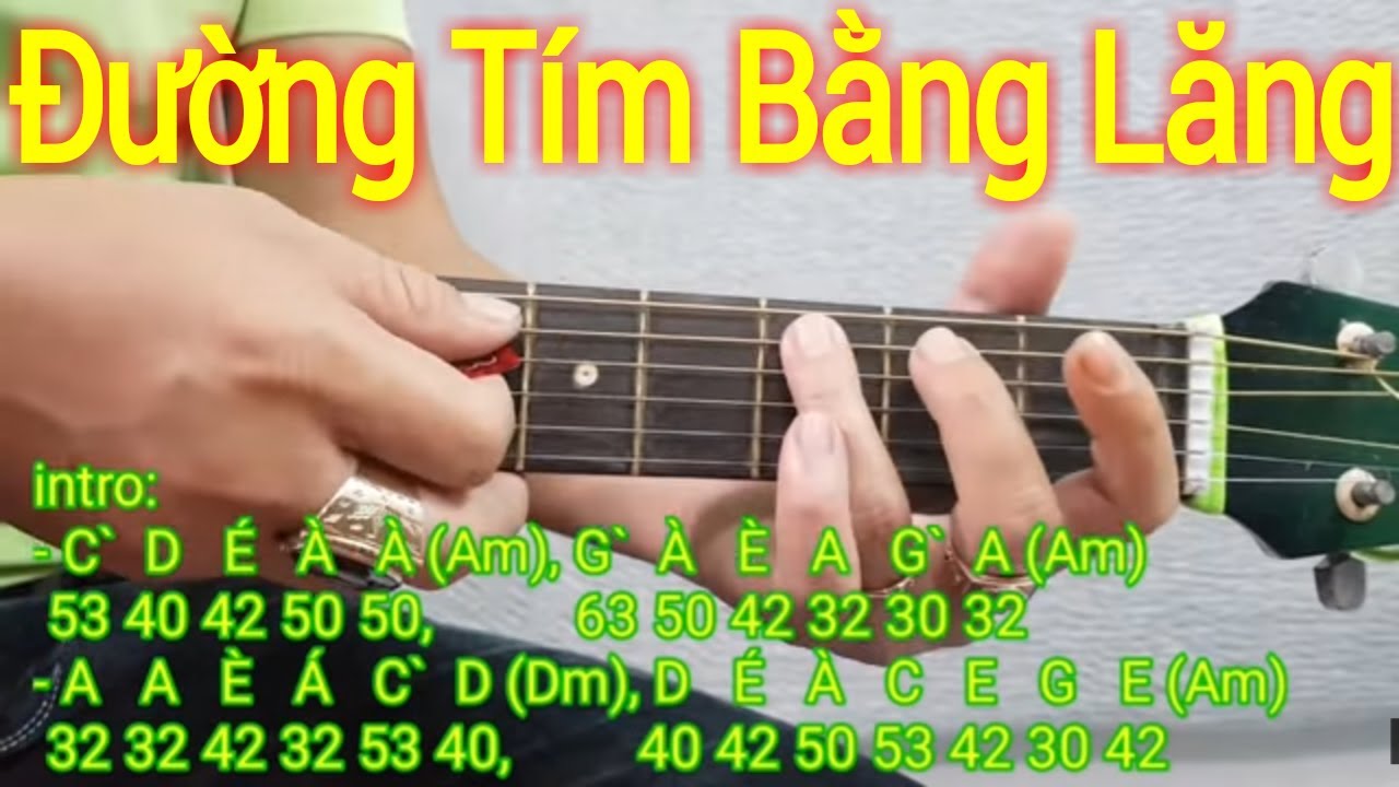 Đường Tính Bằng Lăng | Bolero Guitar | Hướng dẫn solo và đệm hát tone Am | Điêu Chương