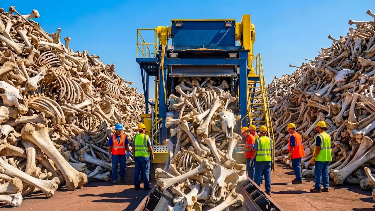 Inside the Massive Bone Recycling Factory: How Animal Bones Become $3900 Products (Full Process)
