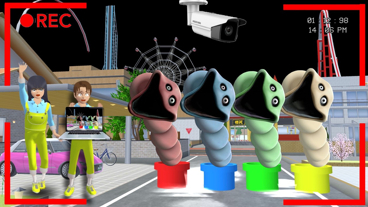 Yuta Mio Panik CCTV Merekam PORTAL PIPA RAINBOW CACING BESAR MENYERAMKAN 😱 | Sakura School Simulato
