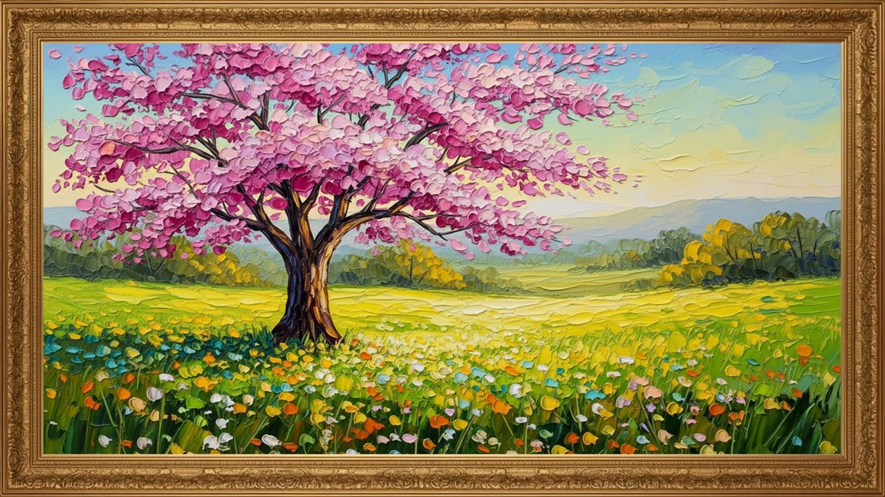Soft Spring Flower Painting | Peaceful Gallery Style Art