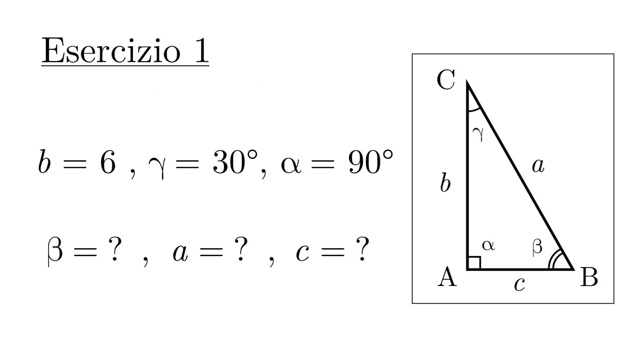 Trigonometria - Teoremi sui Triangoli Rettangoli: Esercizio 1 (Lezione In Classe)