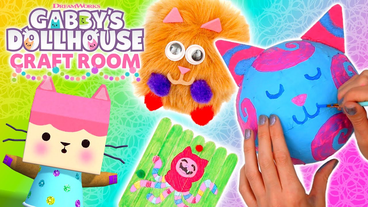 45 Minutes of Gabby Themed Crafts 😻 DIY Marathon with Baby Box! | GABBY'S DOLLHOUSE CRAFT ROOM