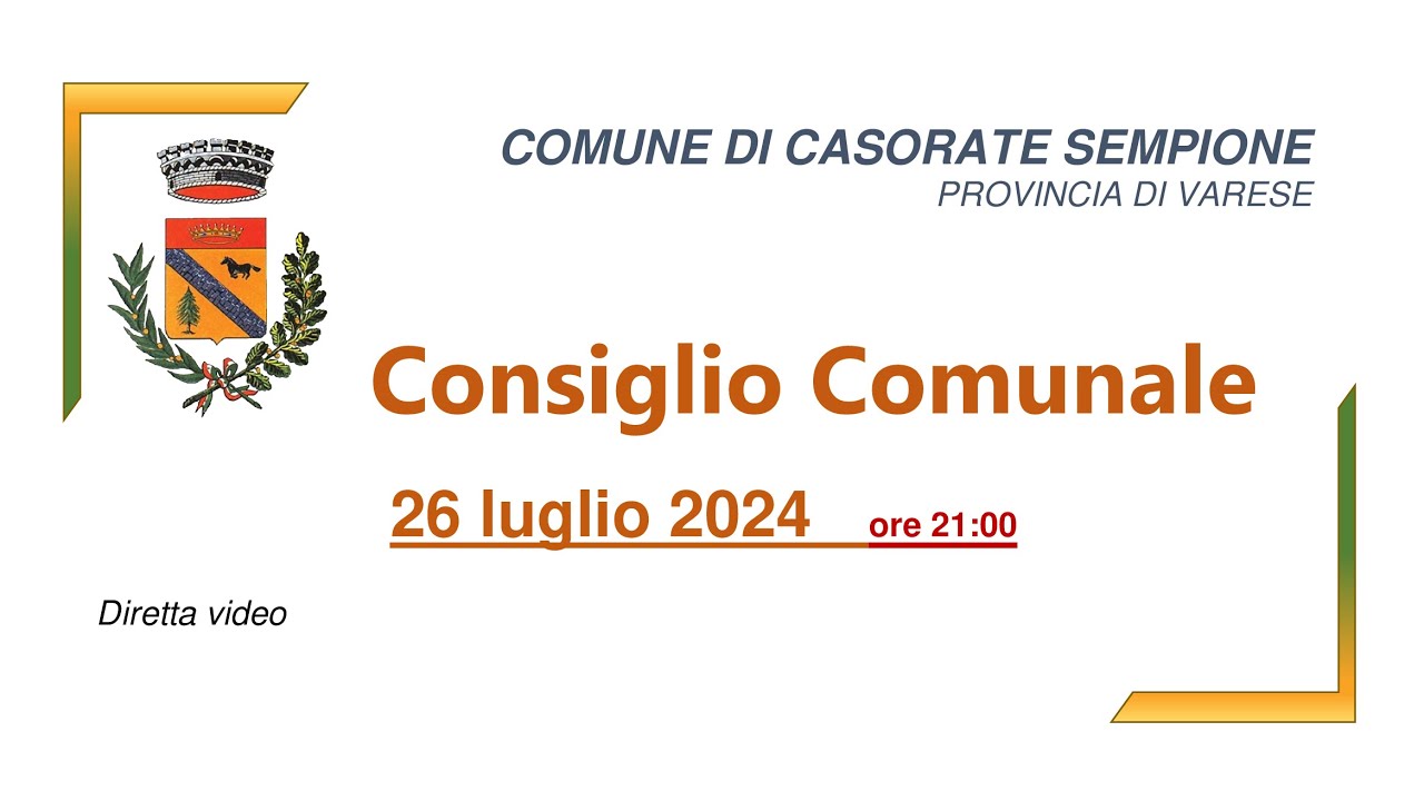 Consiglio Comunale del 26 luglio 2024