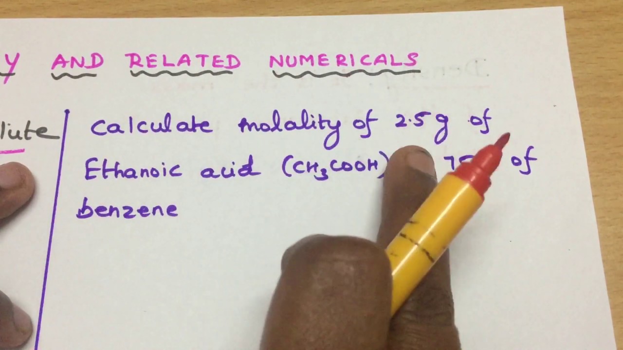 Molality and Conversion of Molarity to Molality - made easy