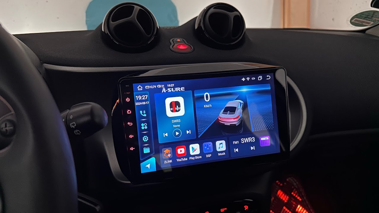 A-SURE Androidradio & Rückfahrkamera | Smart ForFour (453) | Einbau und Review