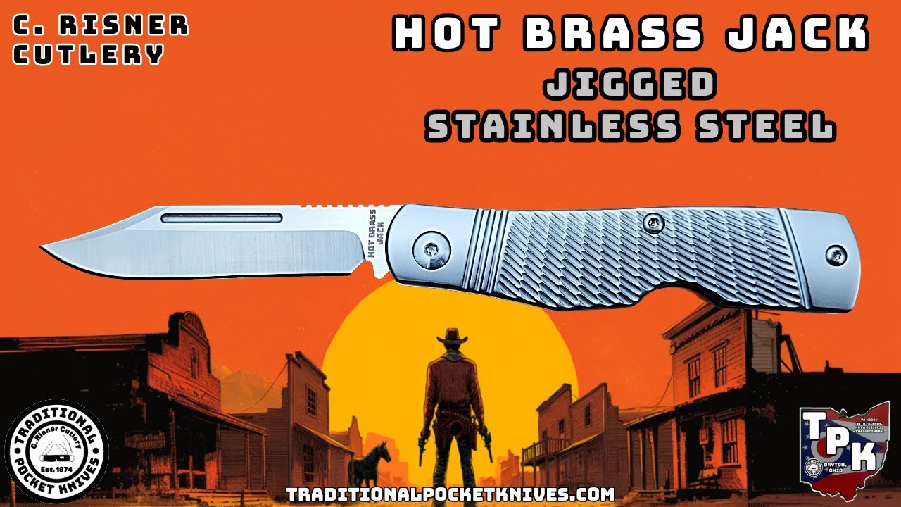 C. Risner Cutlery: Hot Brass Jack - Jigged Stainless Steel