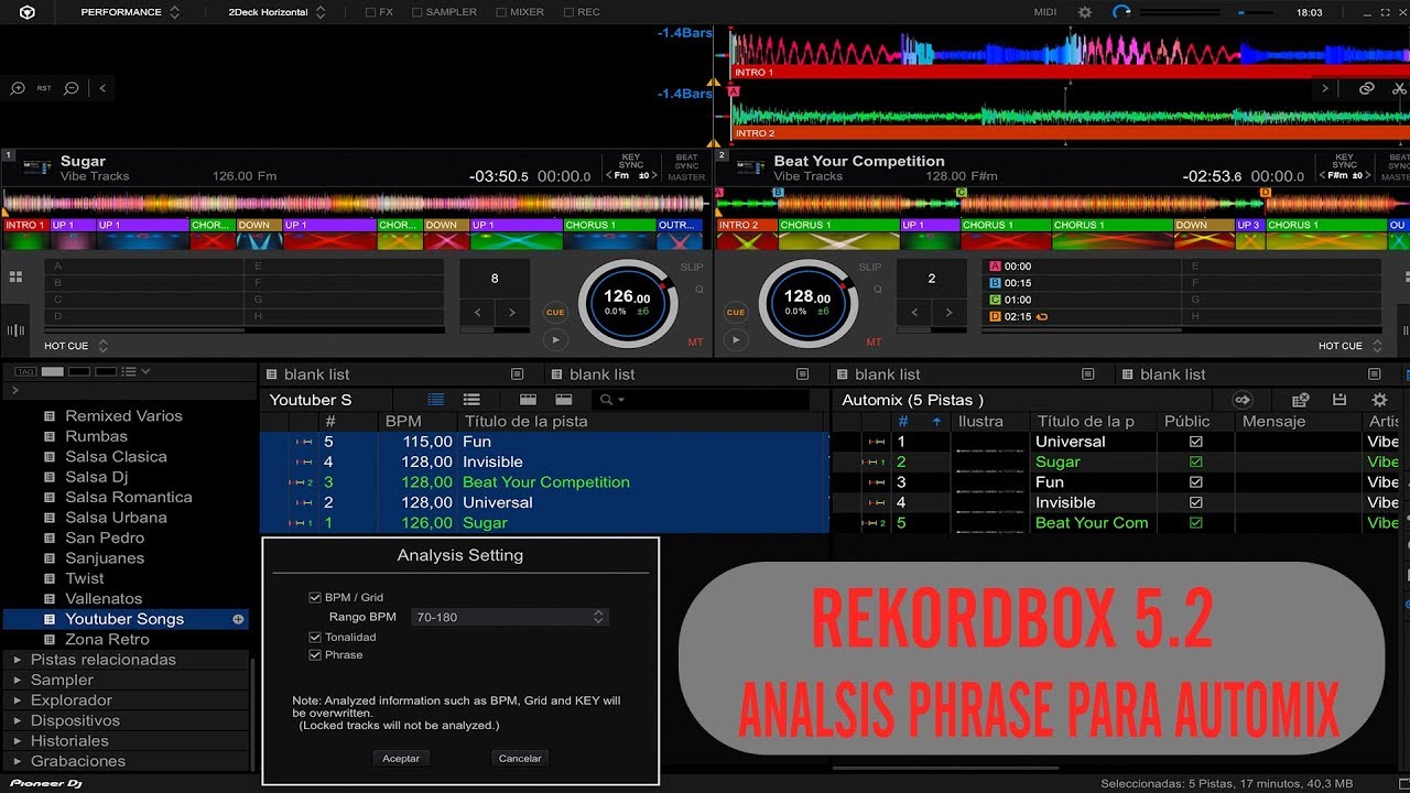 🔴 Rekordbox Dj 5.2 👉 Analsis Phrase Para Automix, Dmx, Liryc, Tutorial (2020) ✅