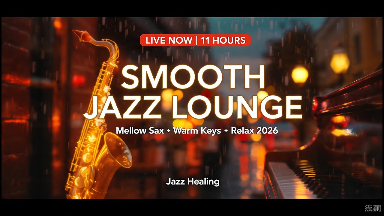 🔴 Endless Smooth Jazz Lounge | Mellow Sax, Warm Keys & Vinyl Vibes – 11 Hour Live for Relax & Work