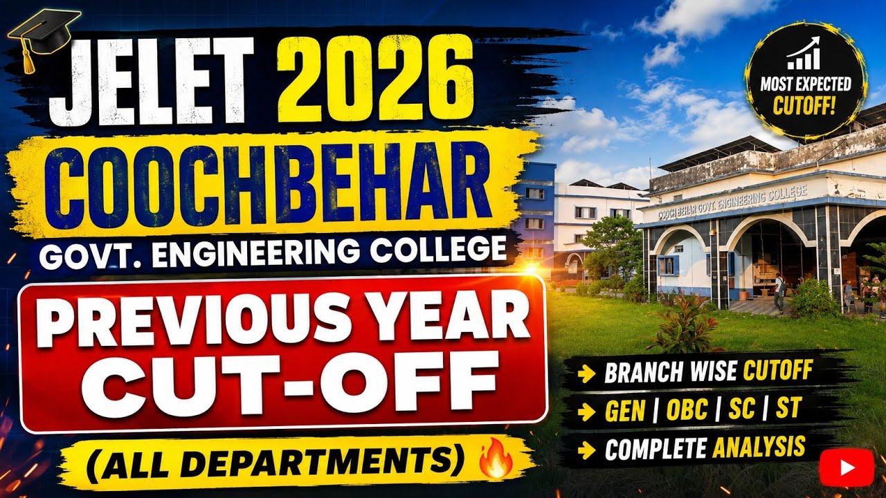 Jelet 2026 CoochBehar Government Engineering Cutoff🔥#jelet #jelet2024#jeletexam#jgec#jadavpur
