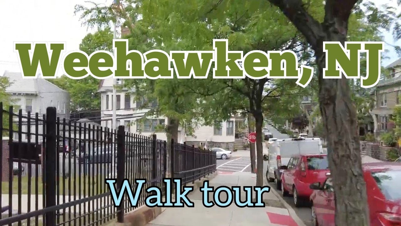 Weehawken, New Jersey, USA walk tour | from the waterfront to the hill | northern part of the town
