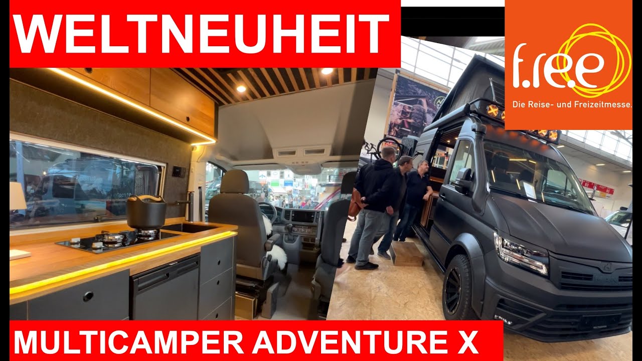 WELTNEUHEIT Multicamper Adventure X. Messe f.re.e 2023, Video 1 von 8. #f.re.e