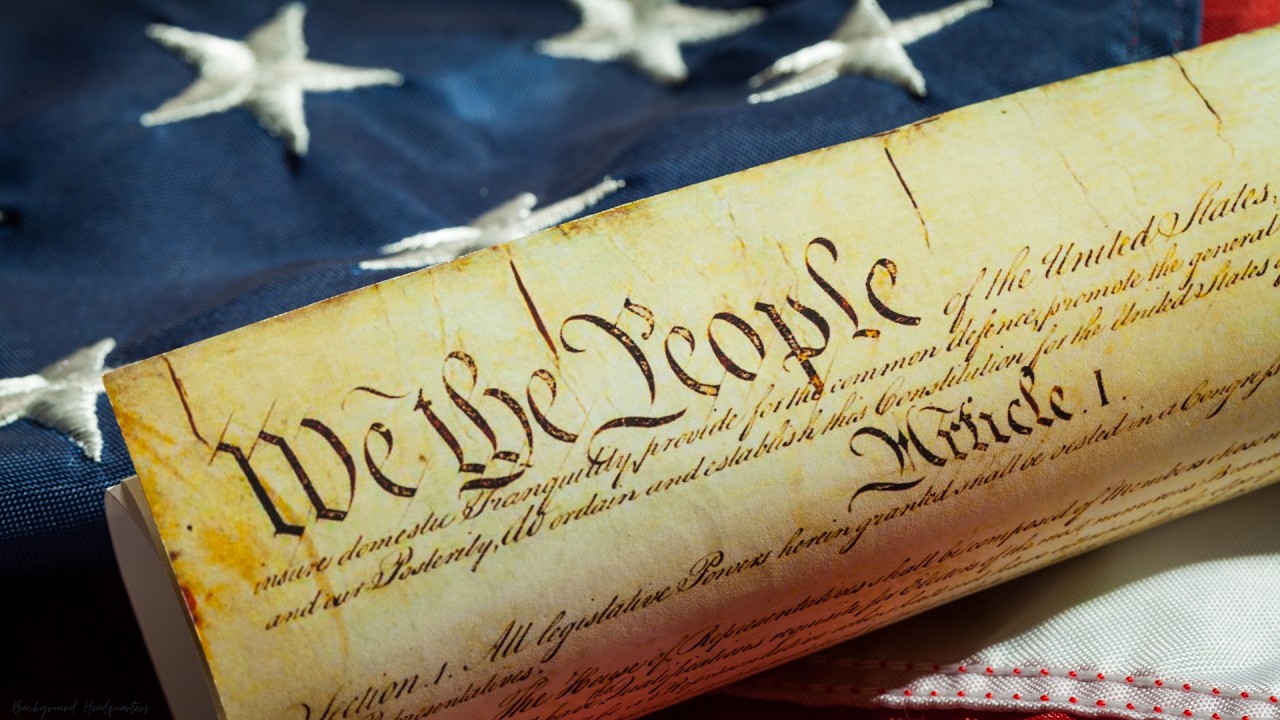 5 Hour U.S. Constitution & American Flag Background | Patriotic Still Image | No Music